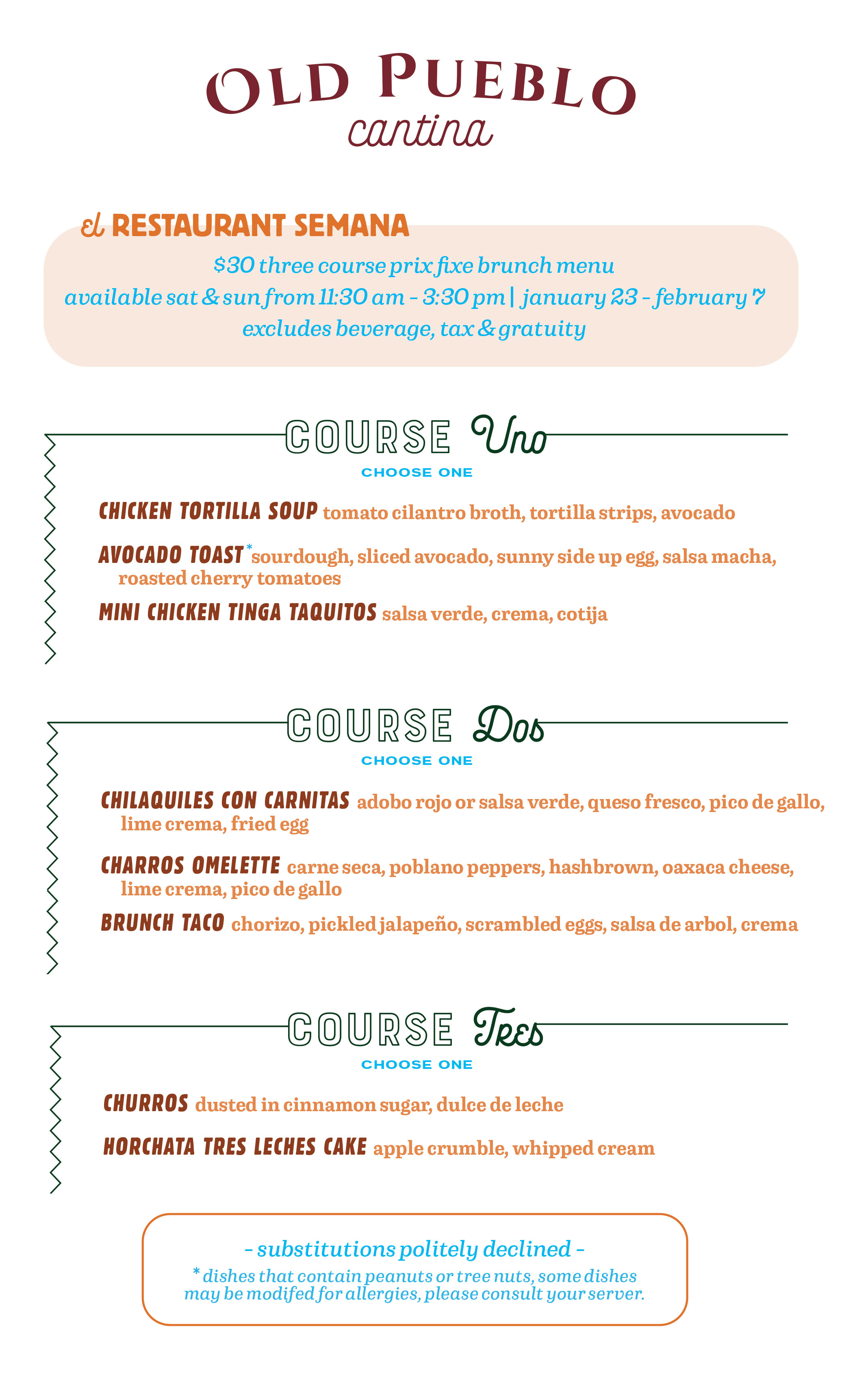 Restaurant Week Menu